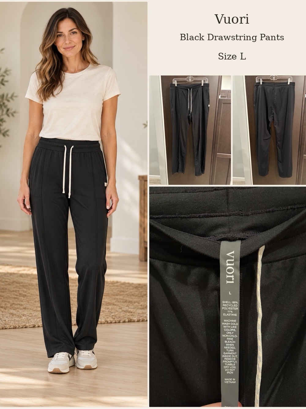 Vuori Black Drawstring Joggers - Women's